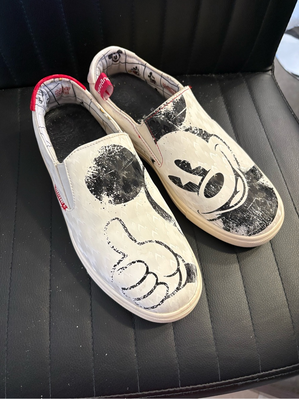 Desigual White Slip-On Sneakers Disney Mickey Mouse